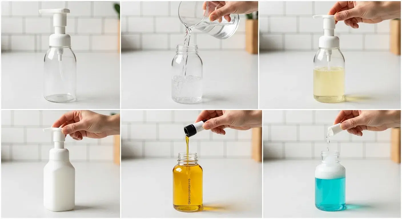 Steps for making foaming hand-wash in dispenser