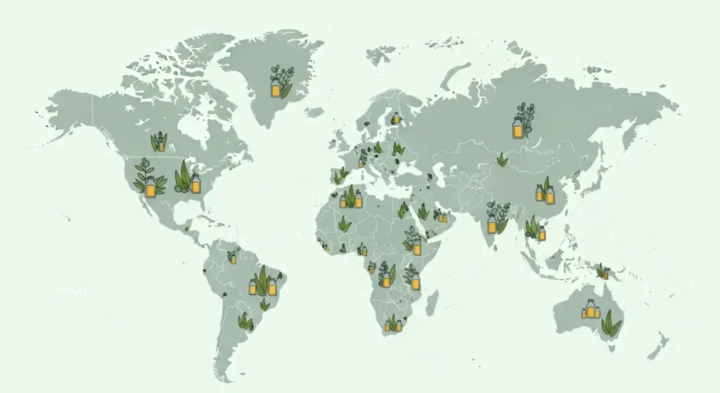 Global eucalyptus oil map
