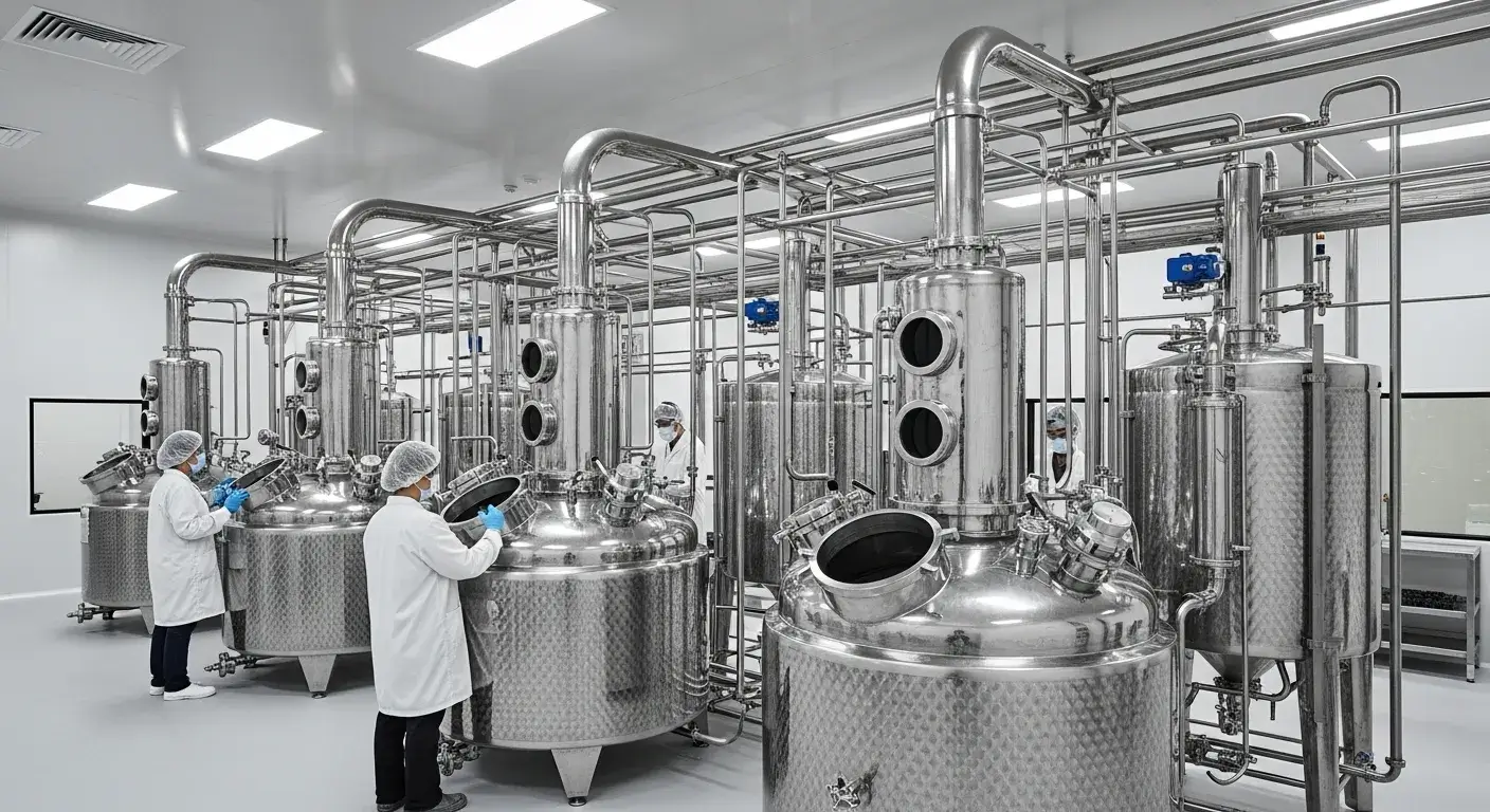 GMP eucalyptus facility GMP-certified facility producing eucalyptus oil