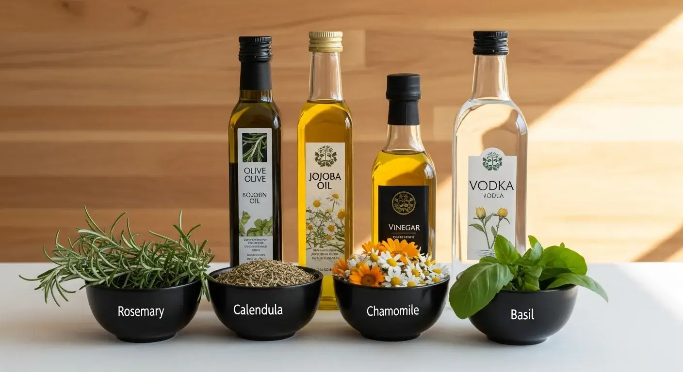 Choosing herbs and carriers Labeled herbs and carriers for infusion use