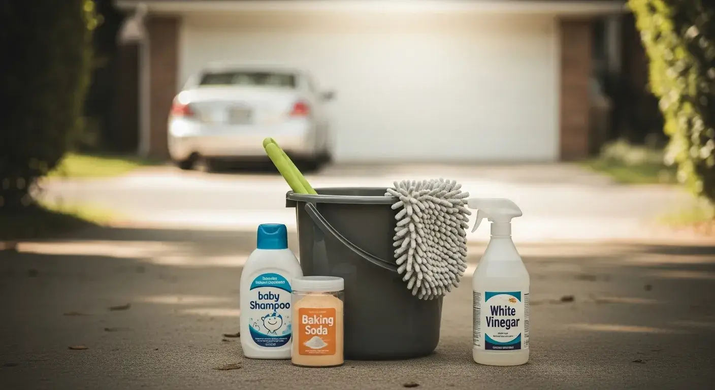 Bucket with DIY car soap ingredients