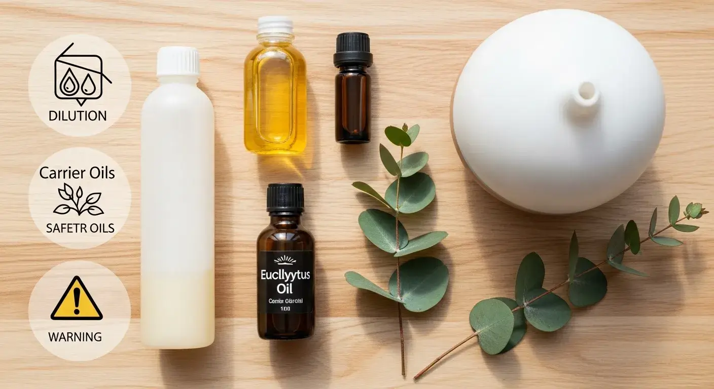 Safe eucalyptus oil usage tips Safe ways to use eucalyptus oil with diffuser and oils