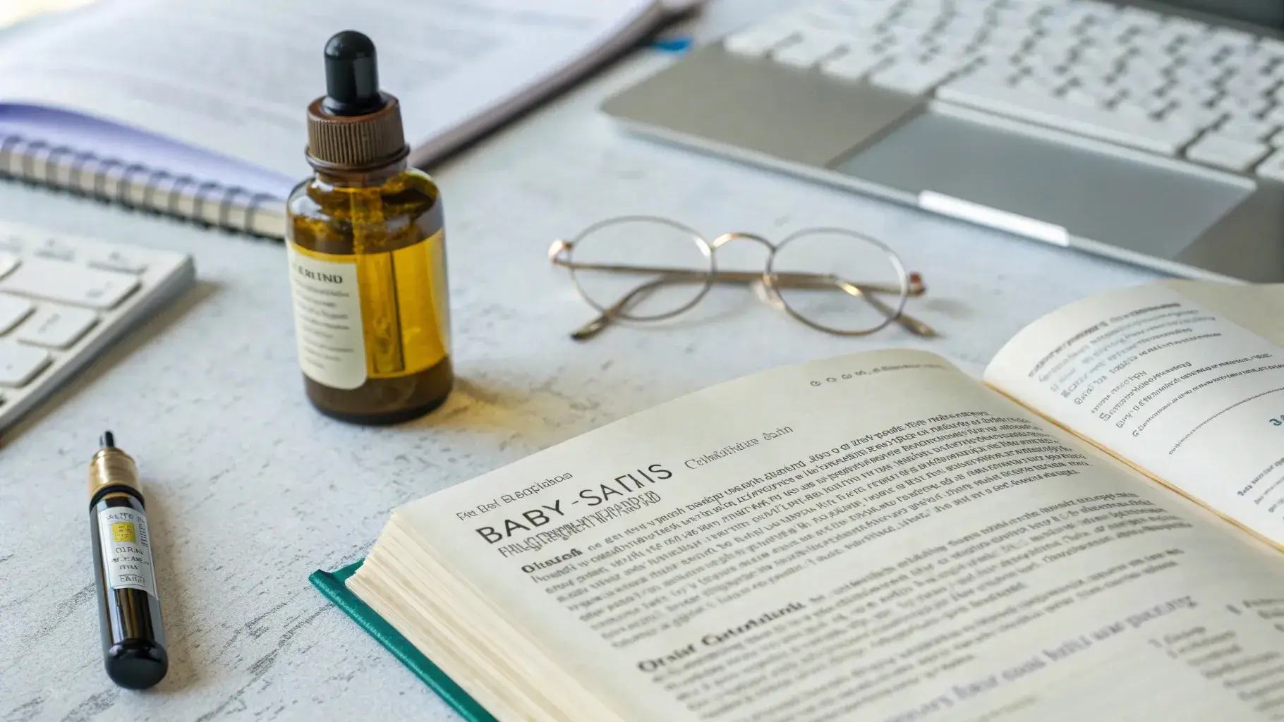 Scientific journal with baby oil study