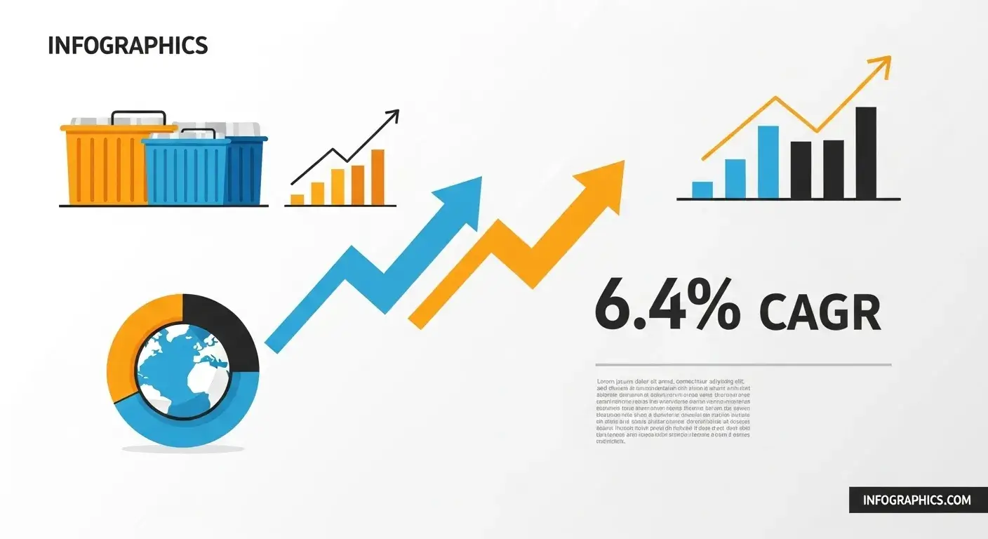 Oil packaging market trends infographic style