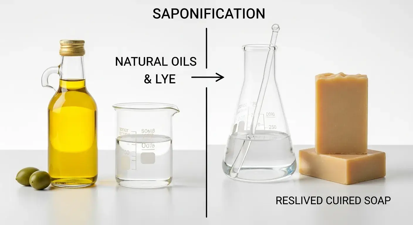 Diagram showing saponification and soap ingredients