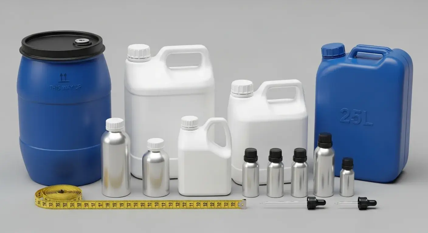 Comparison of oil bottle sizes