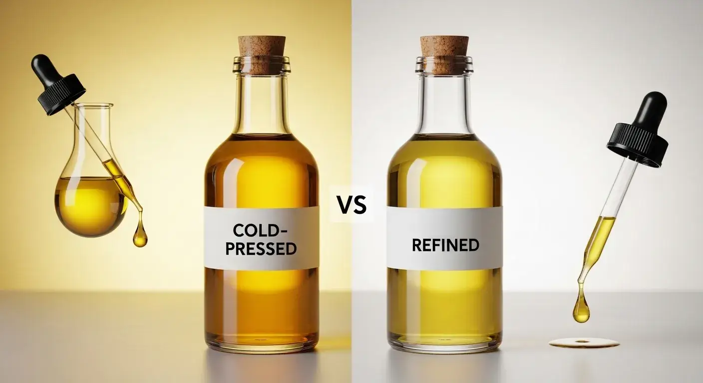 Comparison of refined vs cold‑pressed oils