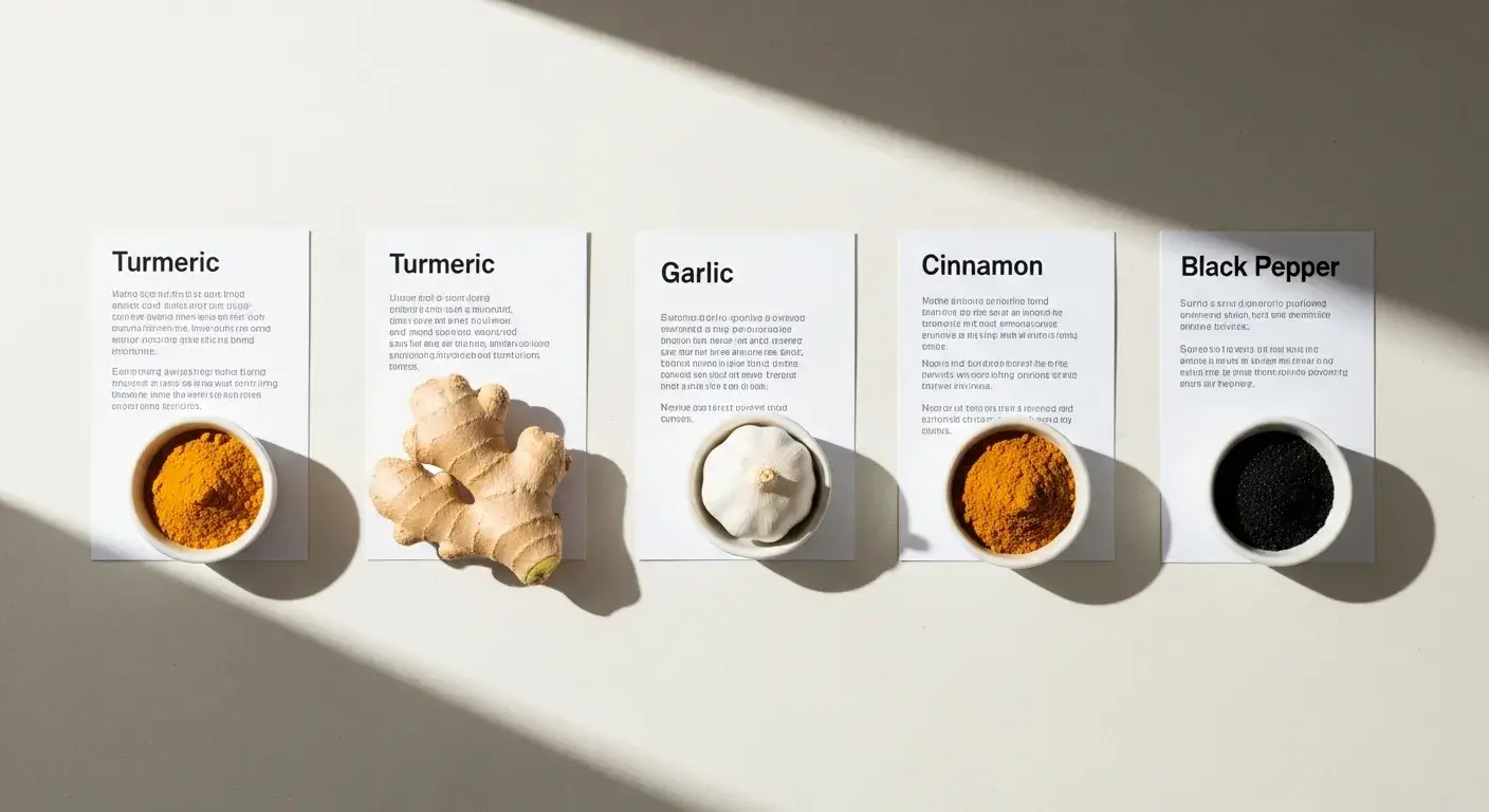 Health-boosting spices and benefits cards
