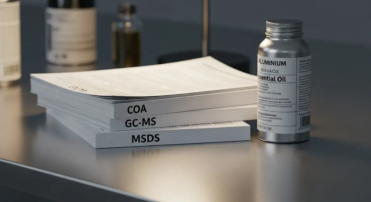Quality documents beside oil containers