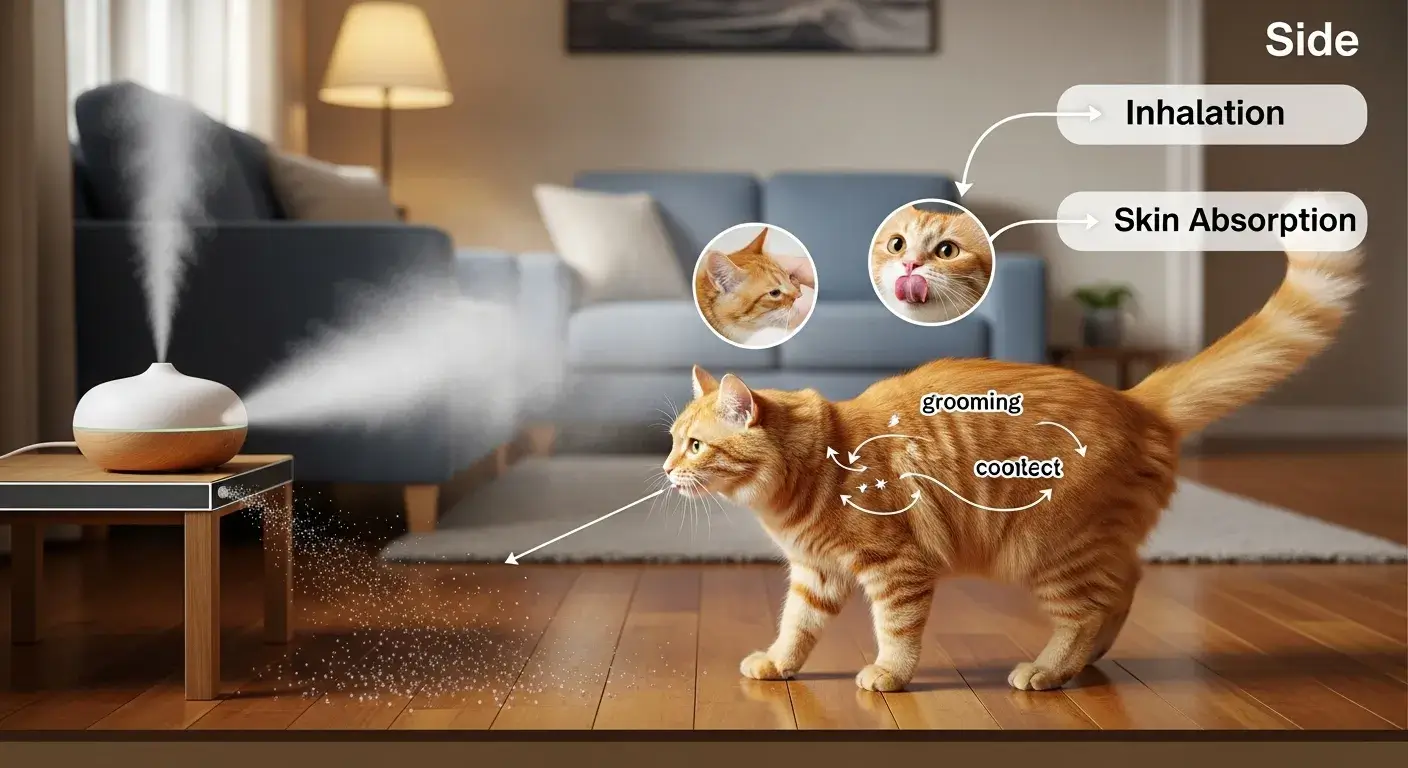 Exposure routes diagram Diffusion and contact exposure pathways