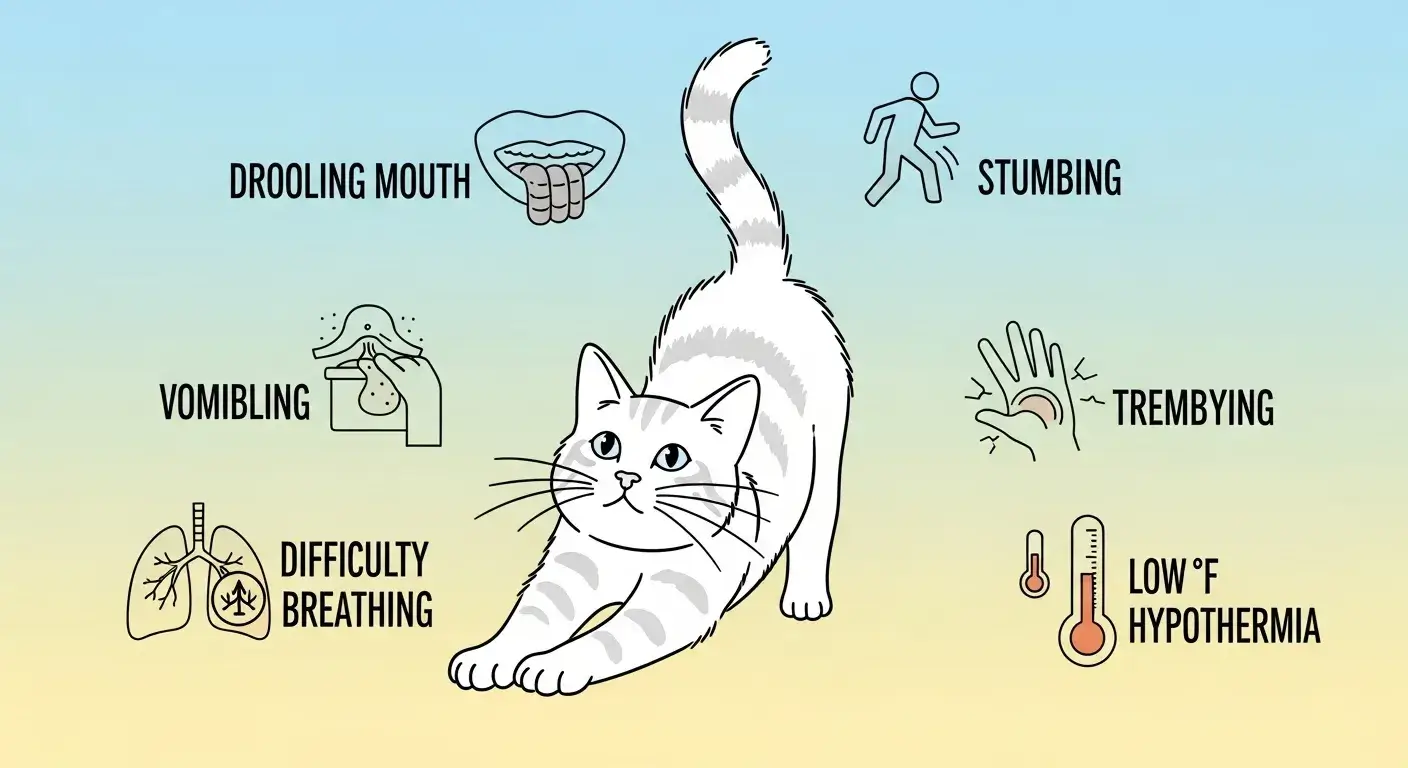 Cat symptoms infographic Symptoms of essential oil poisoning