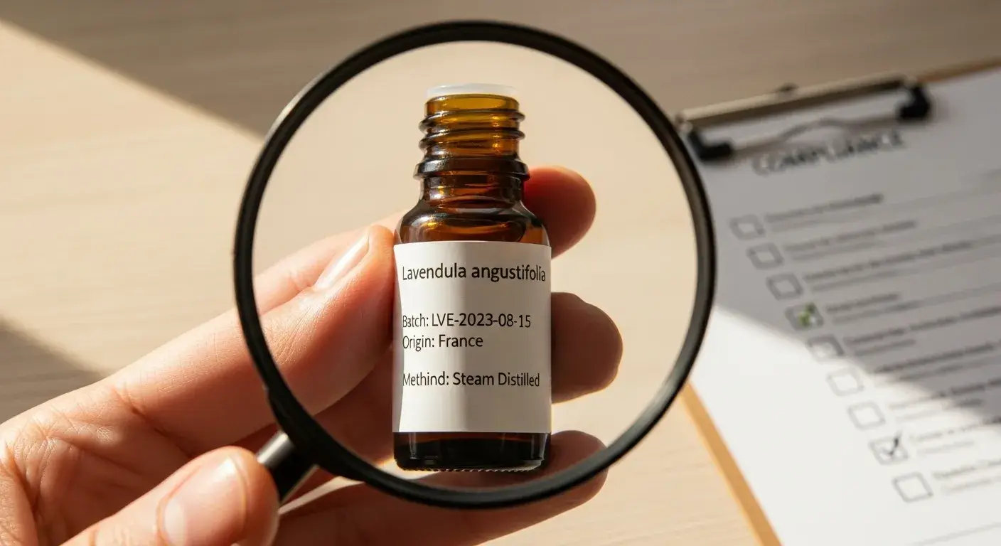 Verifying essential oil label for botanical accuracy