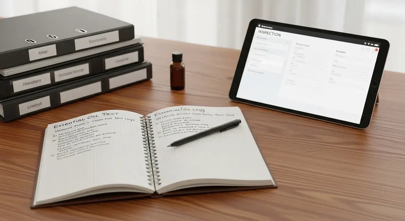 Digital records and lab notebook for oil testing