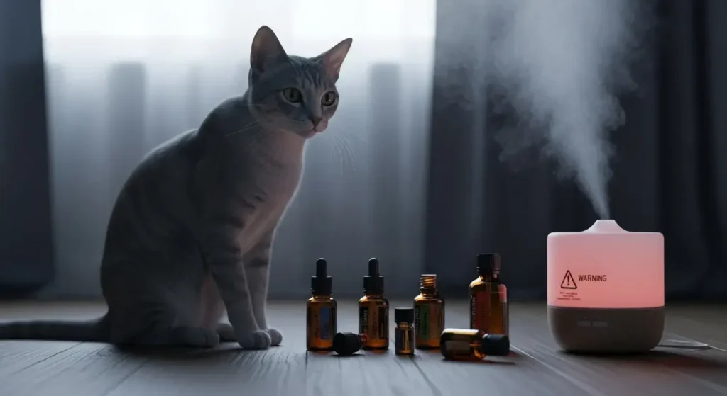Essential oils toxic to cats illustration