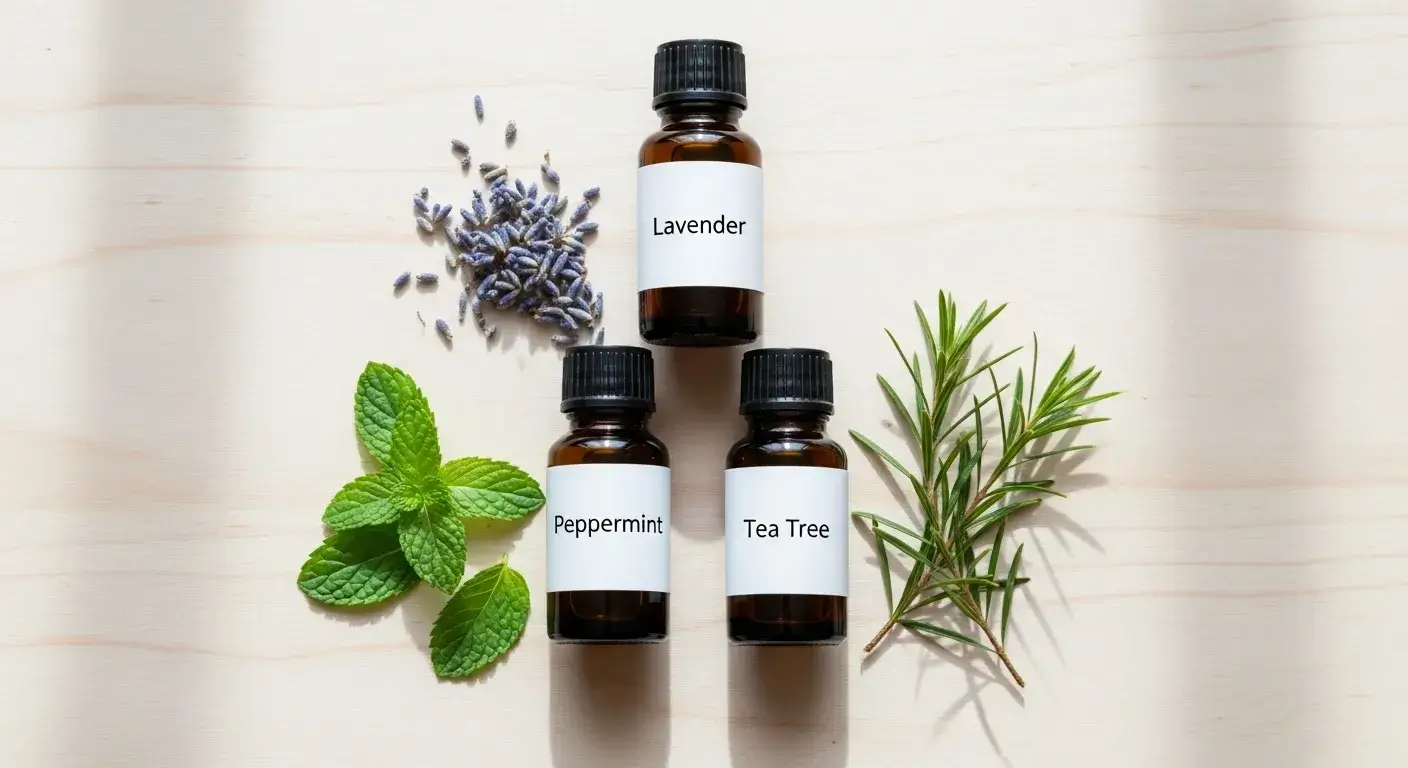 Lavender, peppermint, and tea tree arrangements