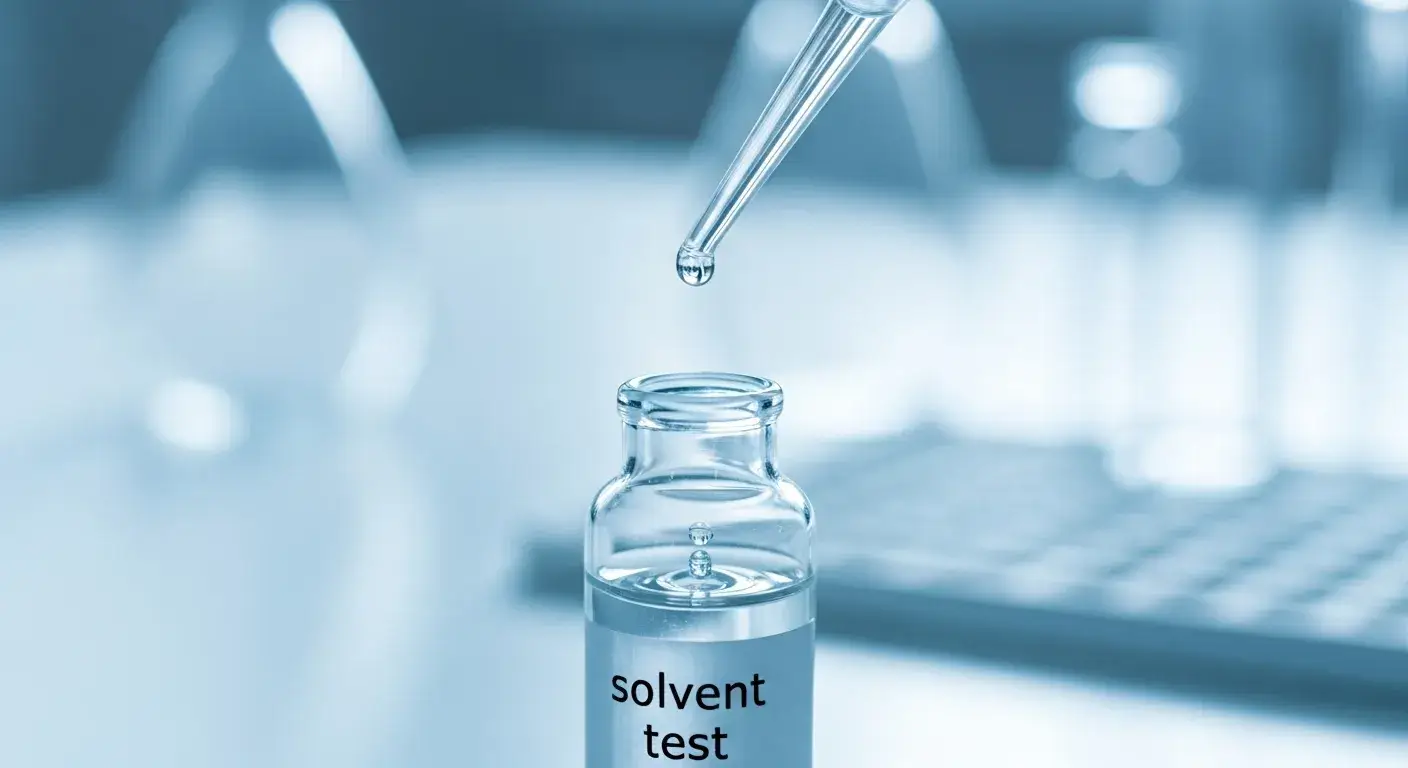 Lab droplet testing for solvents