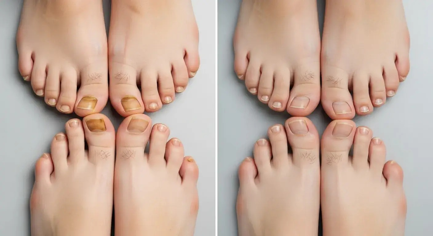 Tea tree nail fungus results Progress of toenail fungus treatment with tea tree oil