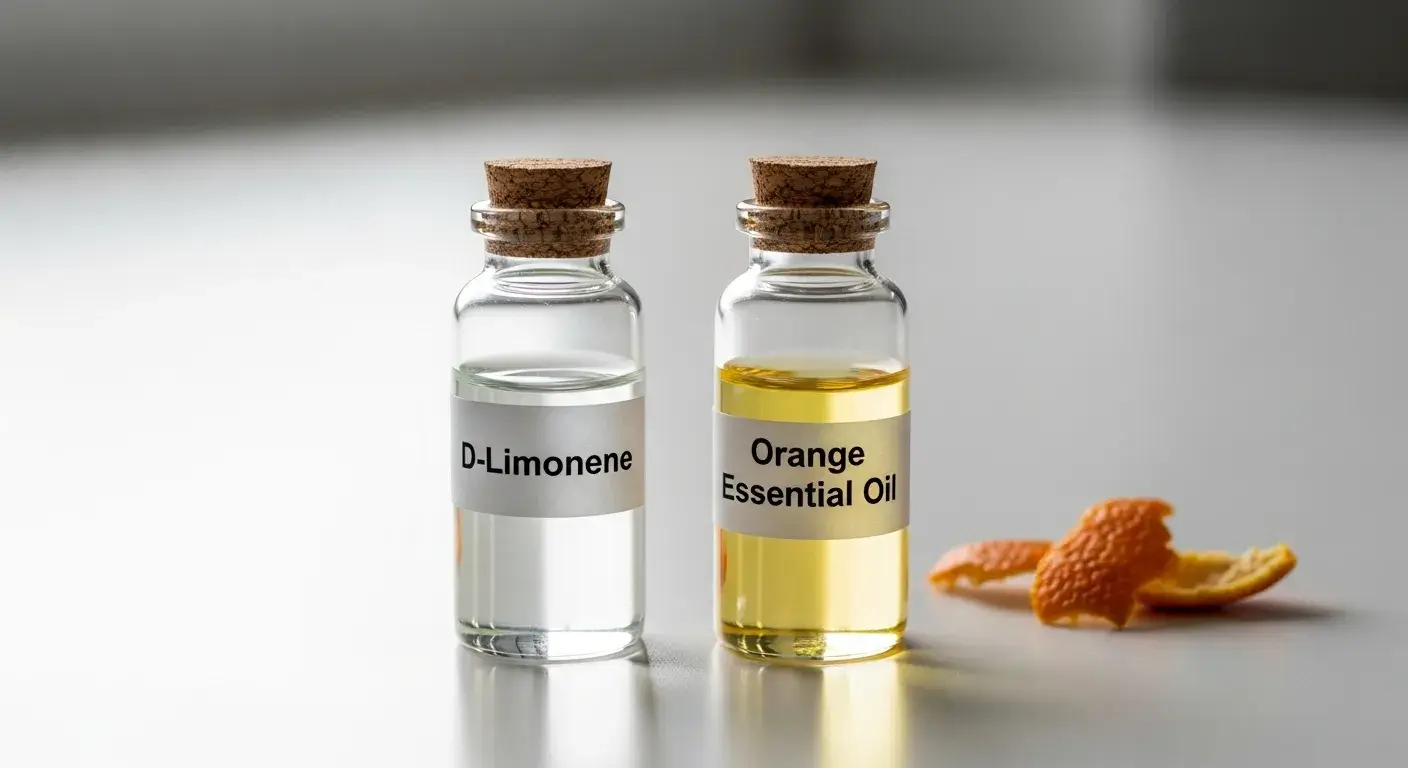Purity and aroma contrast Comparing pure D-Limonene to essential oil