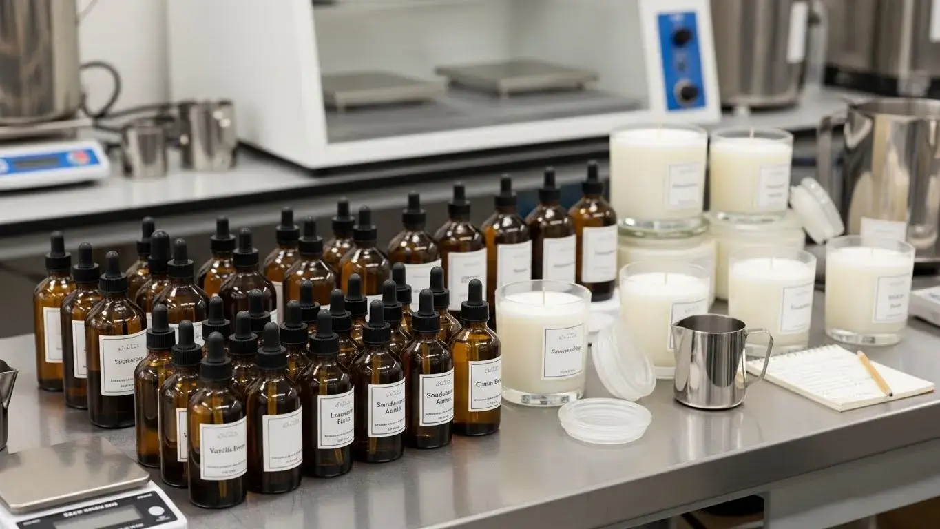 Candle fragrance oils for commercial candle manufacturing