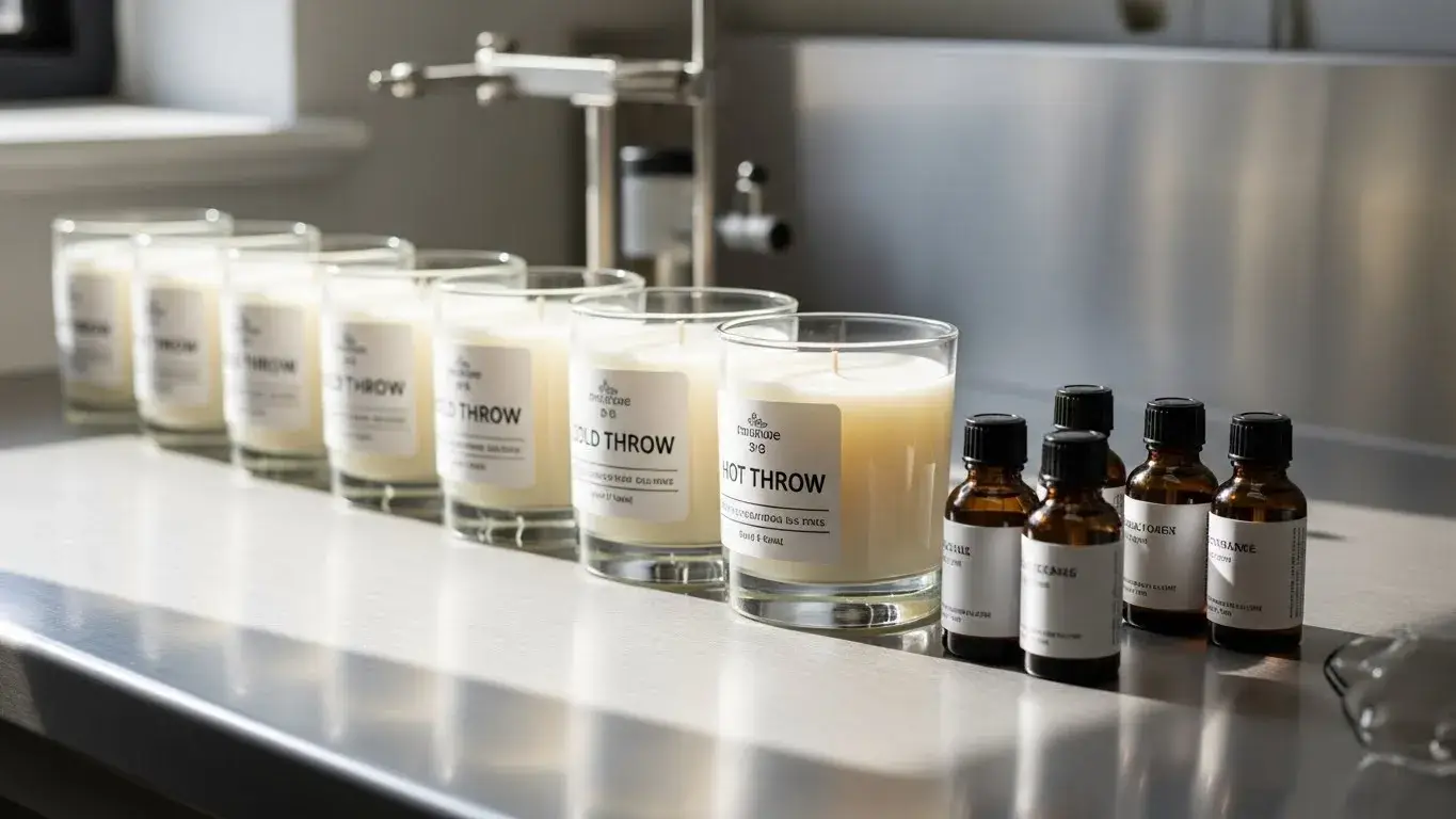 Candle fragrance oil performance testing