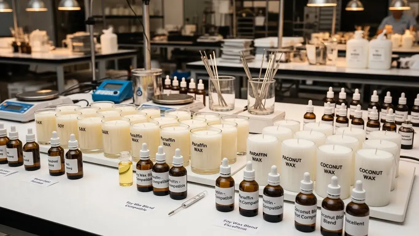 Candle wax and fragrance oil compatibility testing