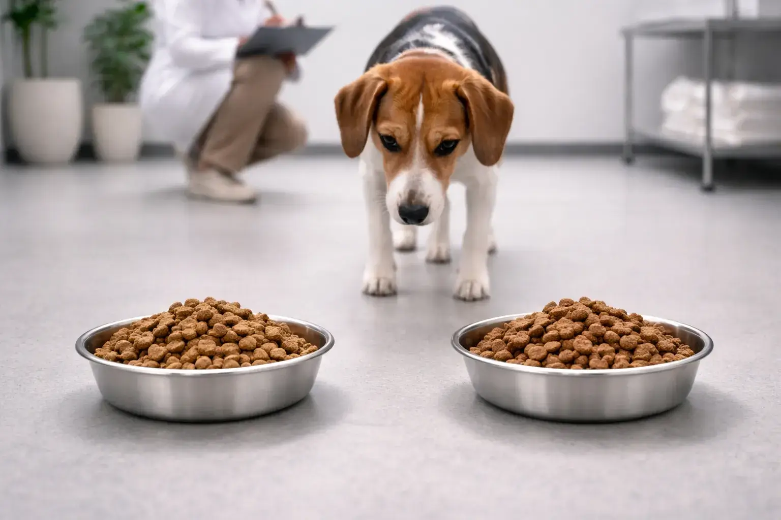 Dog food palatability two bowl test in controlled setting