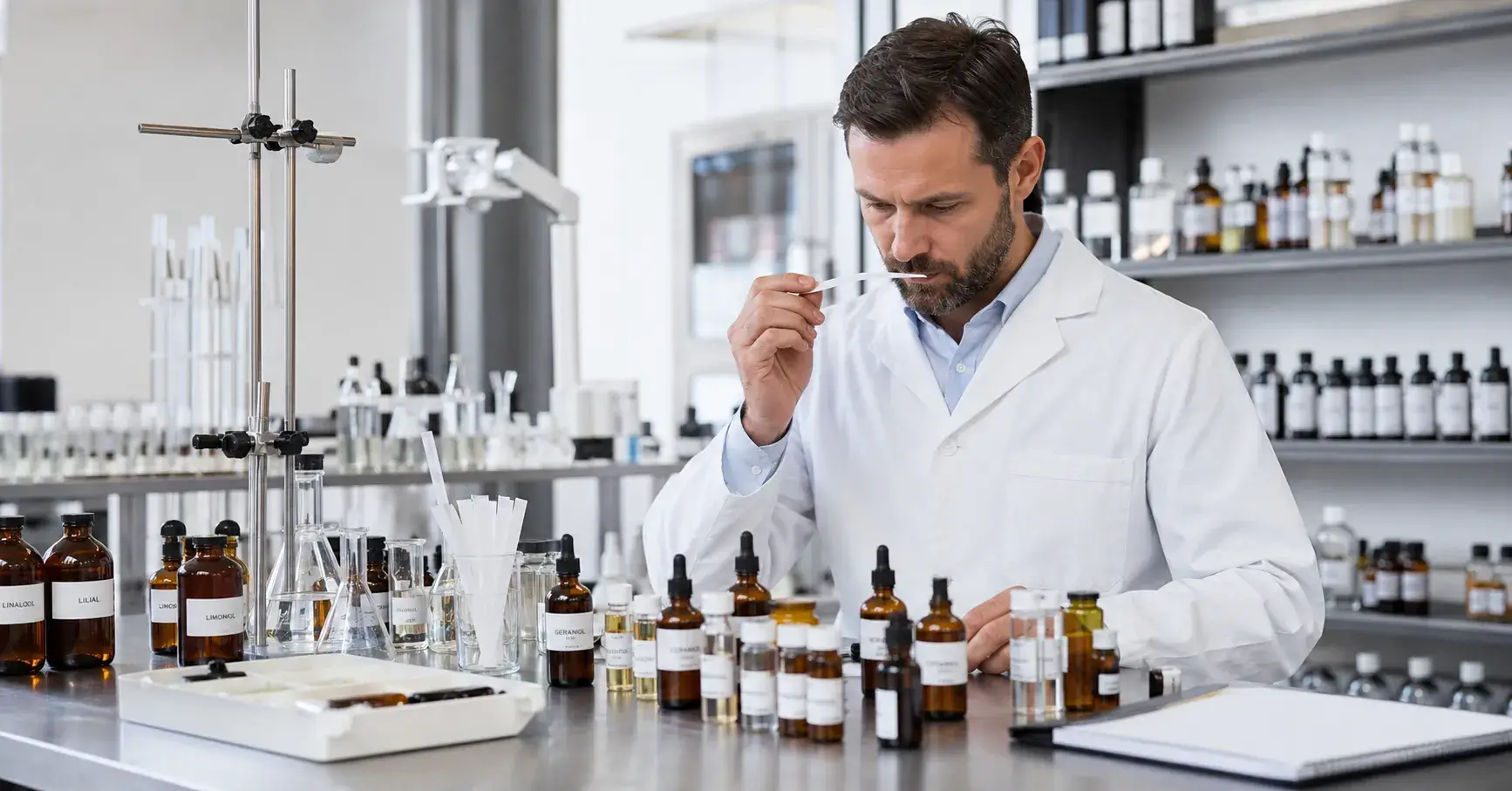 Fine fragrance oil formulation laboratory