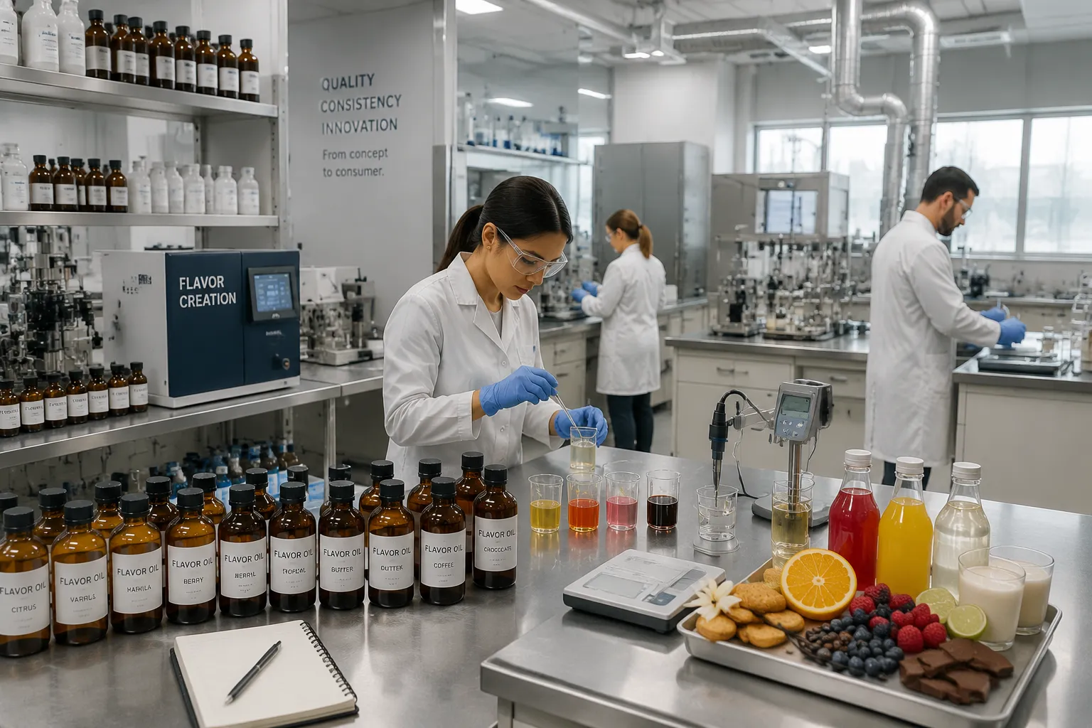 Flavor oil production and food formulation testing