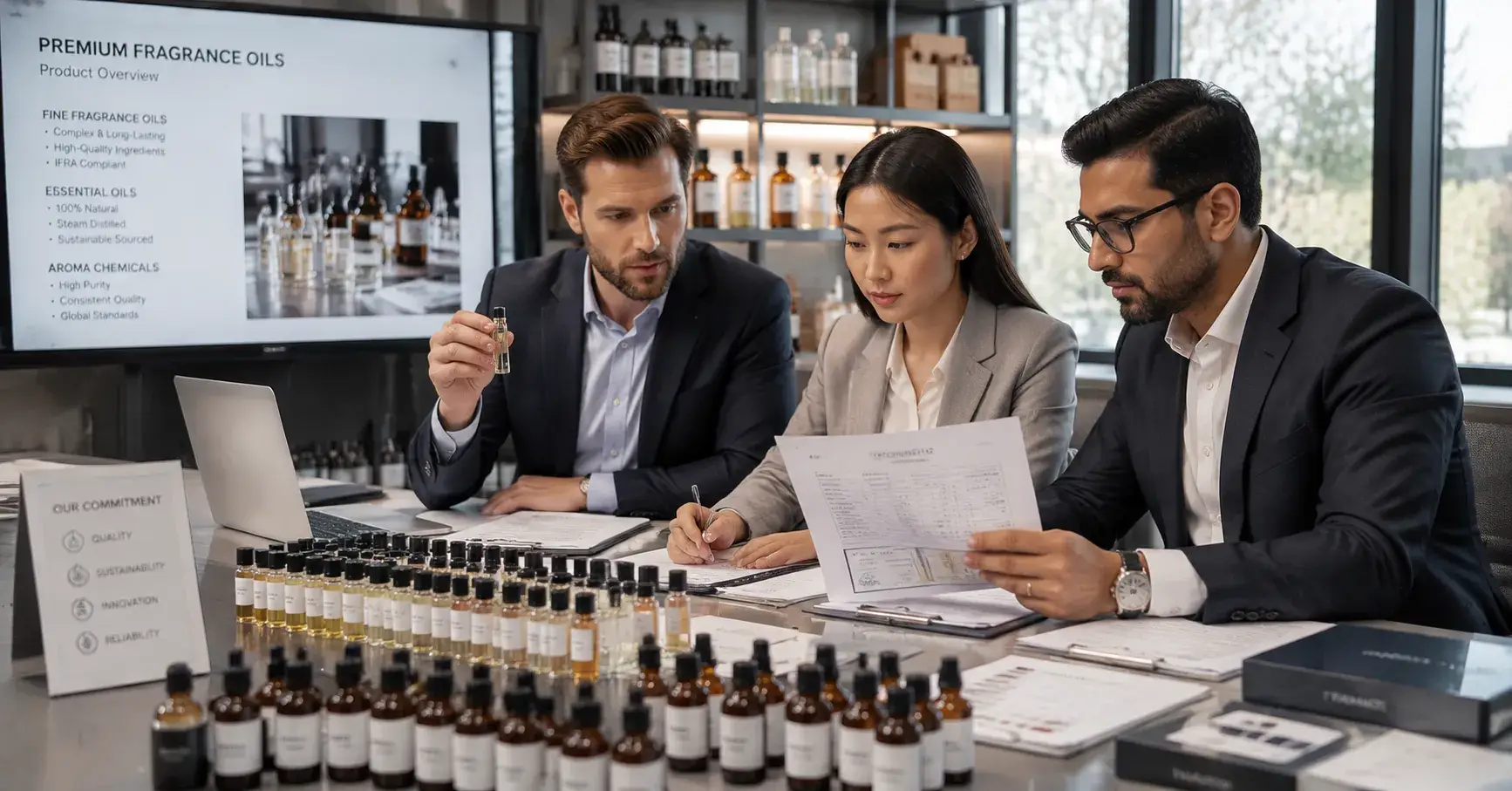 B2B fragrance oil sourcing and evaluation