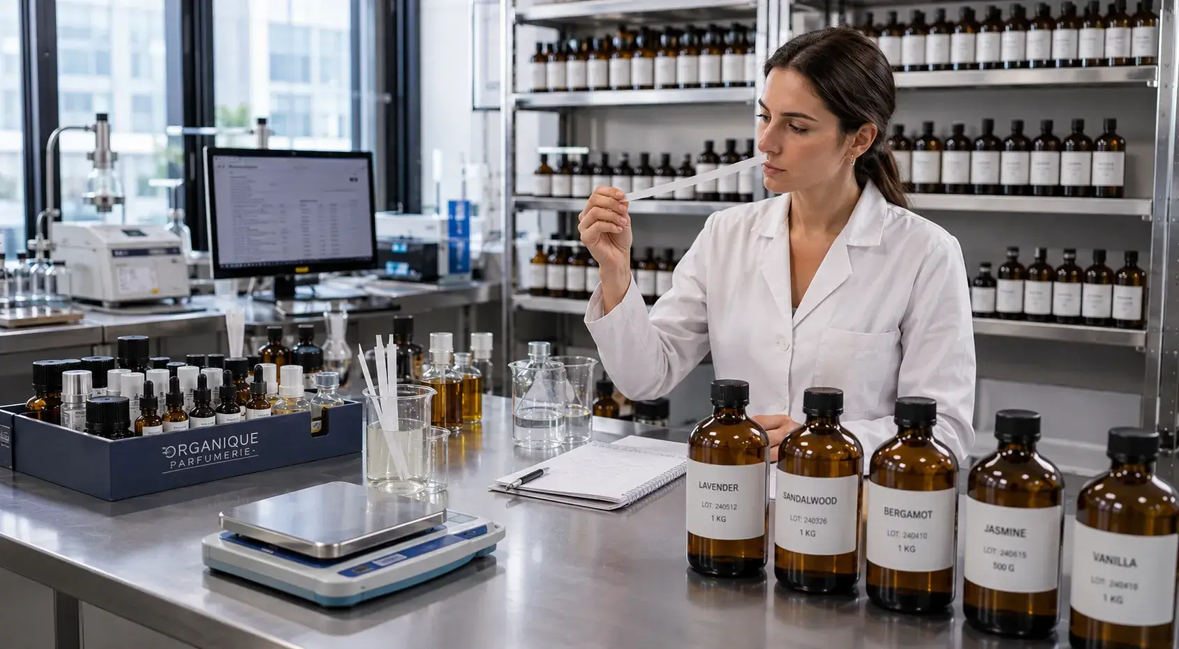 Fragrance oil concentration testing laboratory