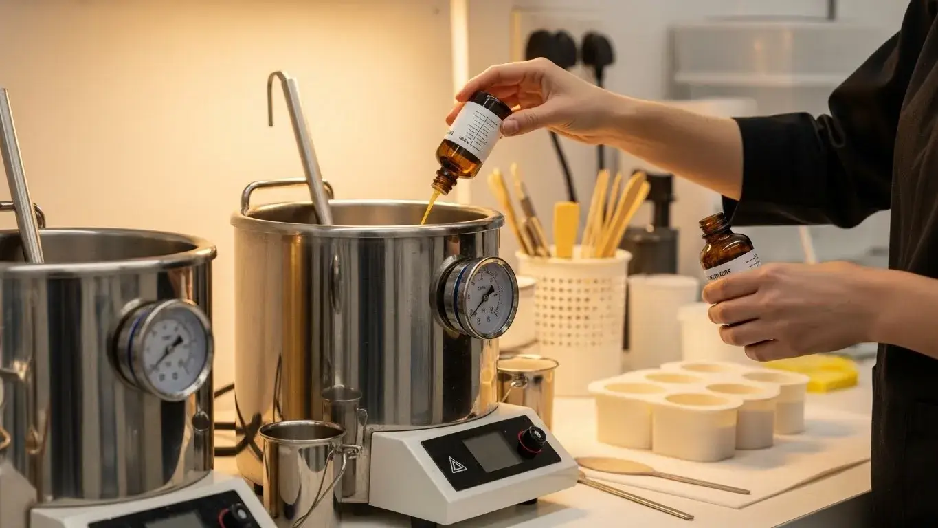 Fragrance oil use in candle and soap production