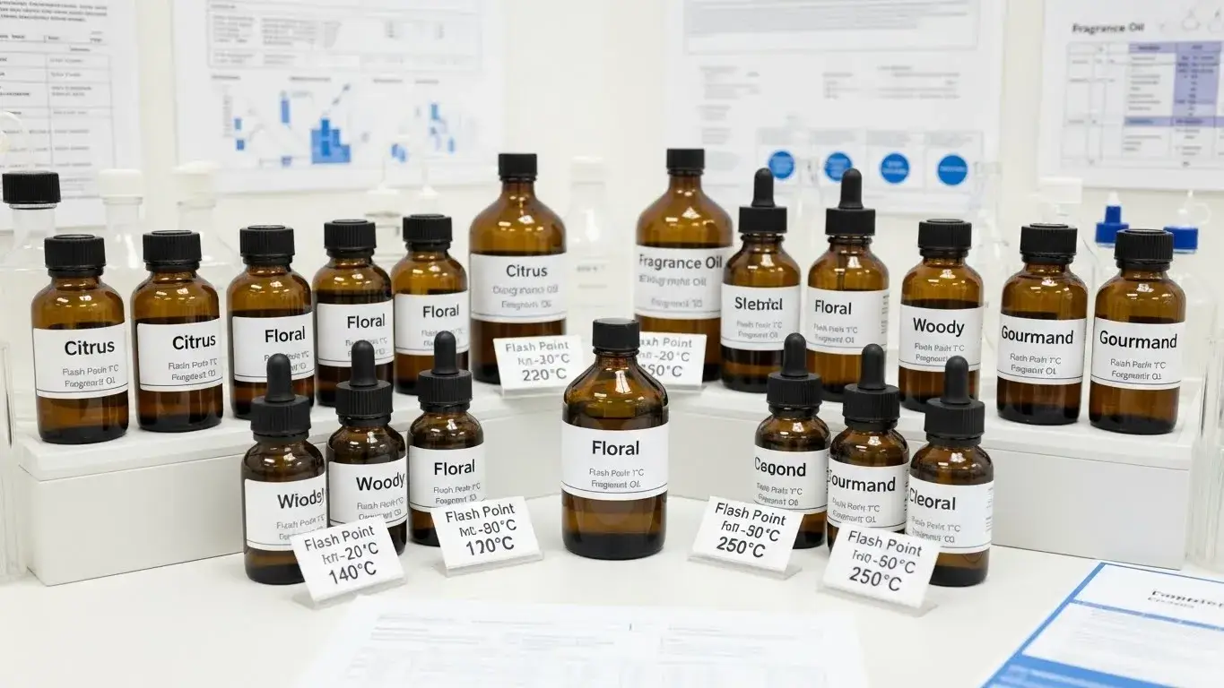 Fragrance oil flash point comparison by category