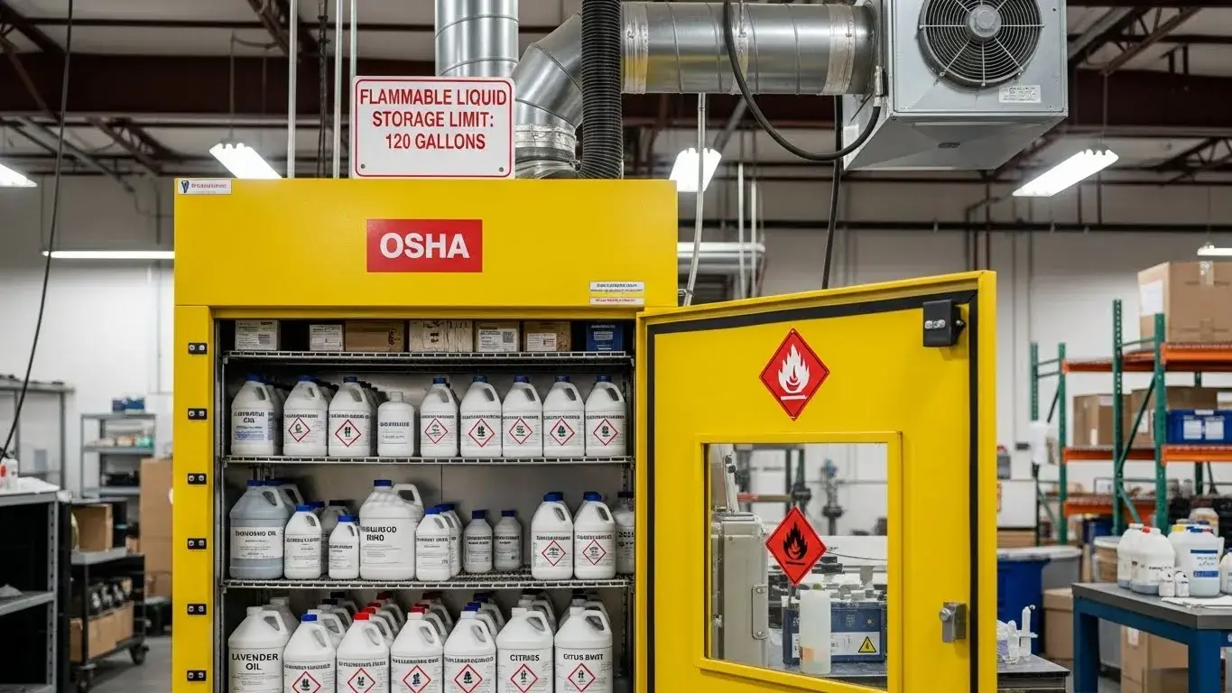 OSHA-compliant fragrance oil storage