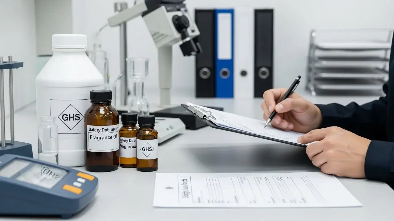 Fragrance oil regulatory compliance testing