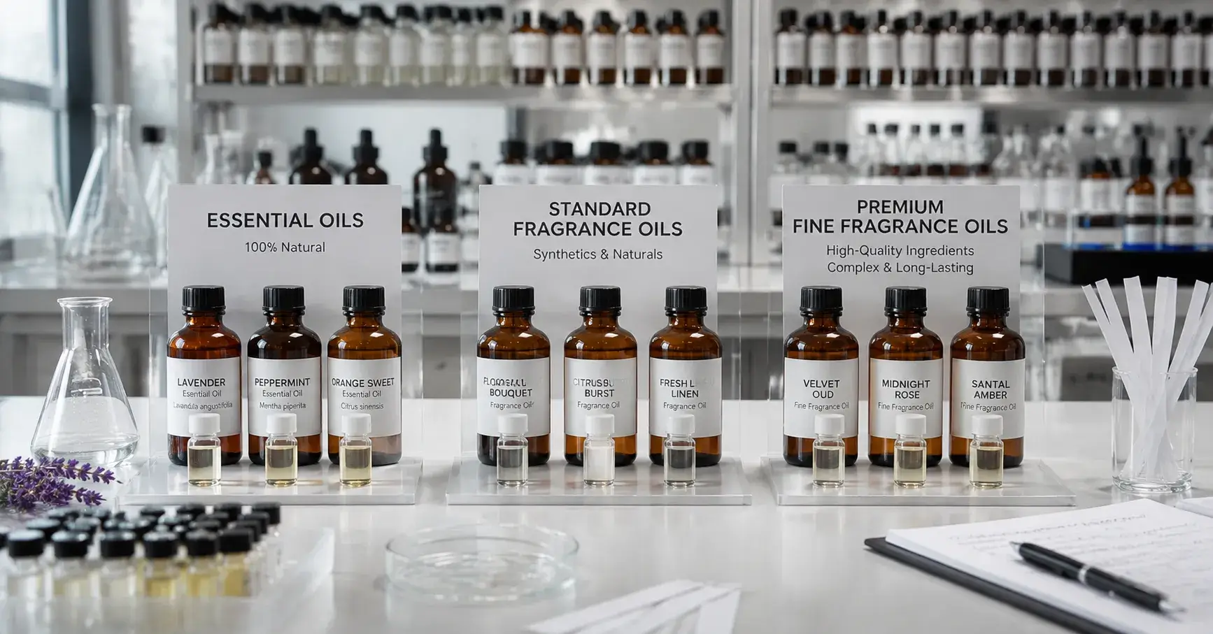 Comparison of fragrance oils and essential oils