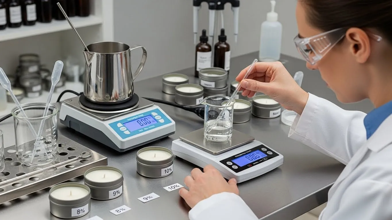 Home Fragrance Use Fragrance oil dosing and testing for candles and wax melts