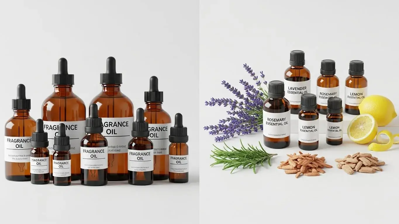 Fragrance oils and essential oils comparison for soap