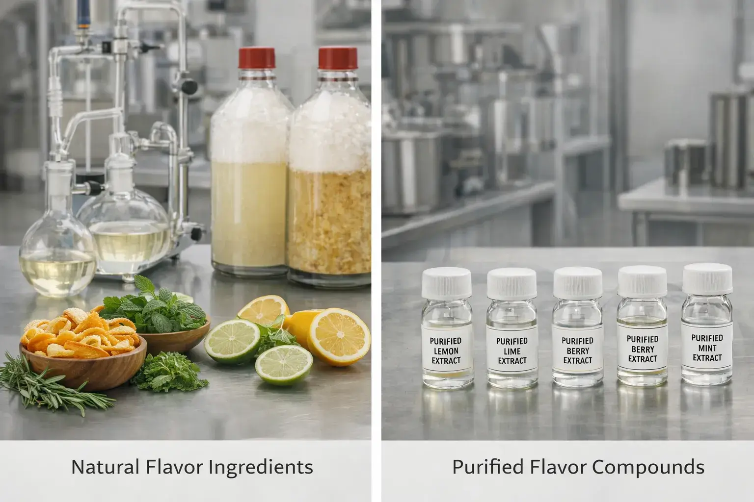 Natural versus artificial flavor ingredient comparison