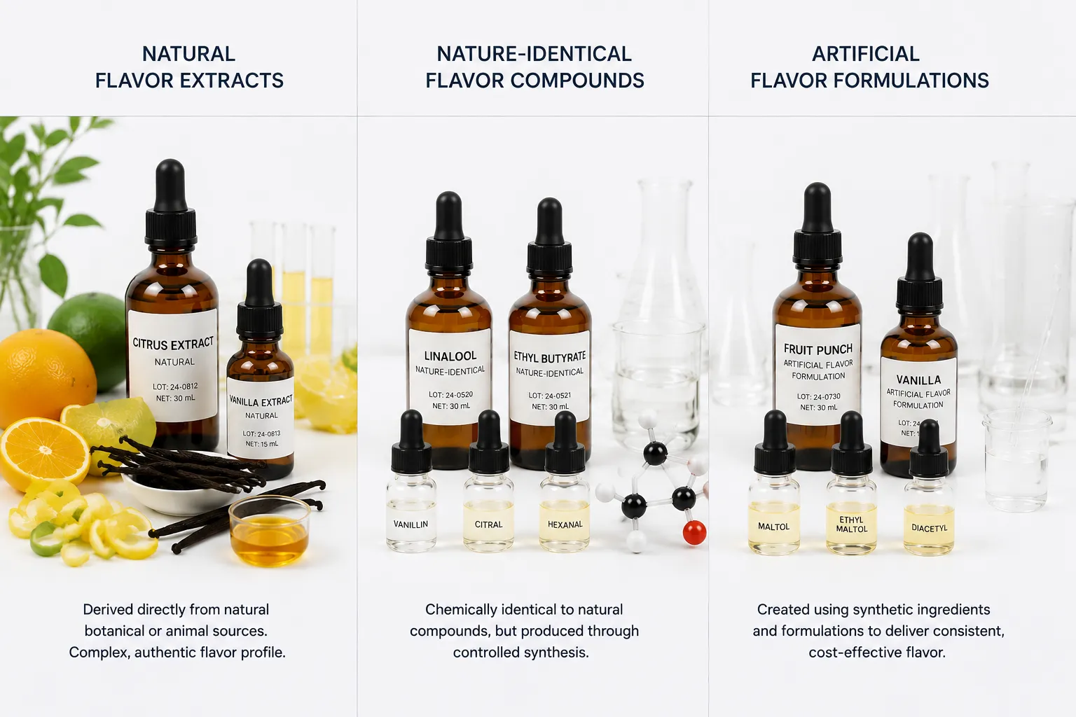 Natural and artificial flavor ingredients comparison