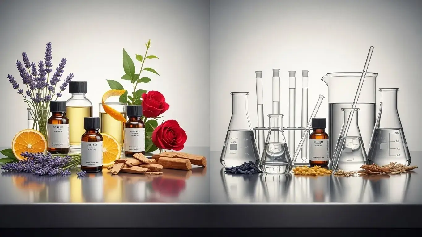 Natural and synthetic fragrance oil comparison