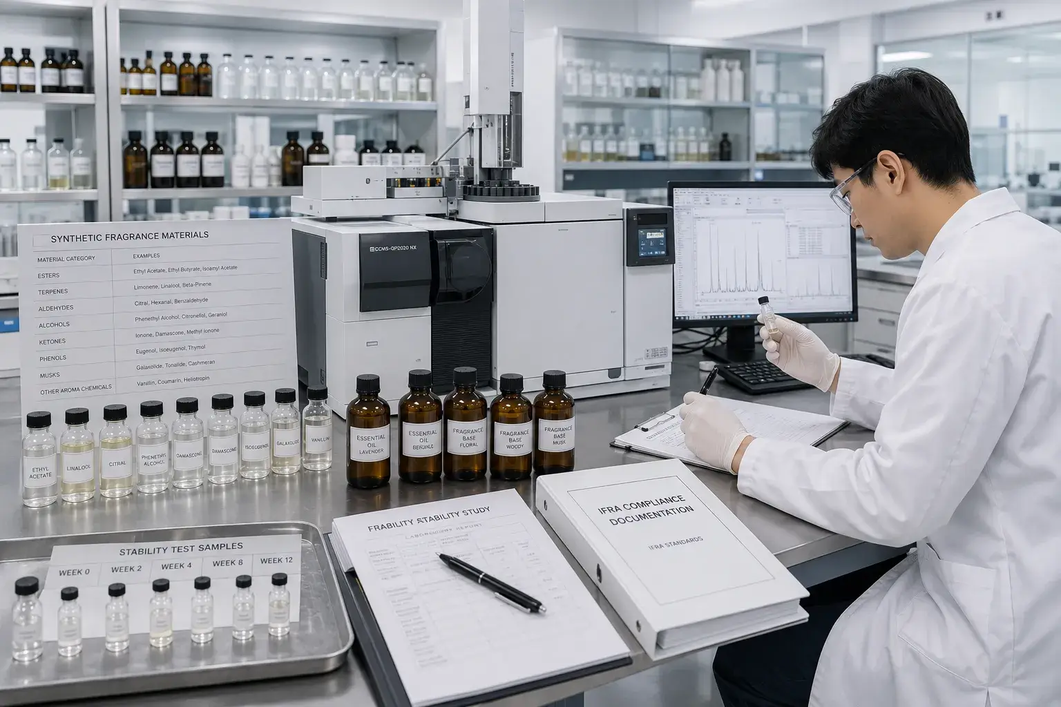 Synthetic fragrance materials in GMP laboratory