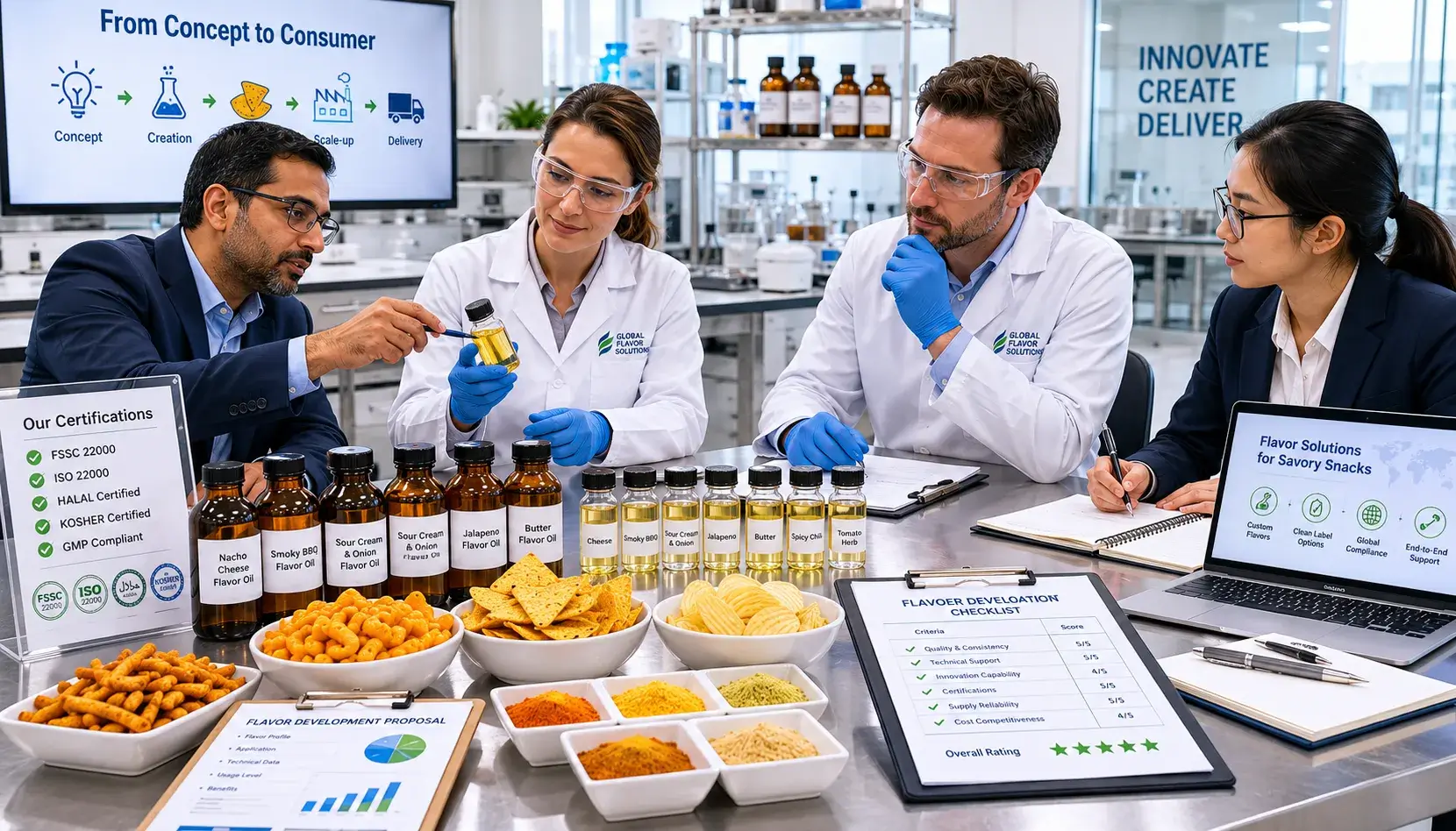 Flavor manufacturer evaluation process