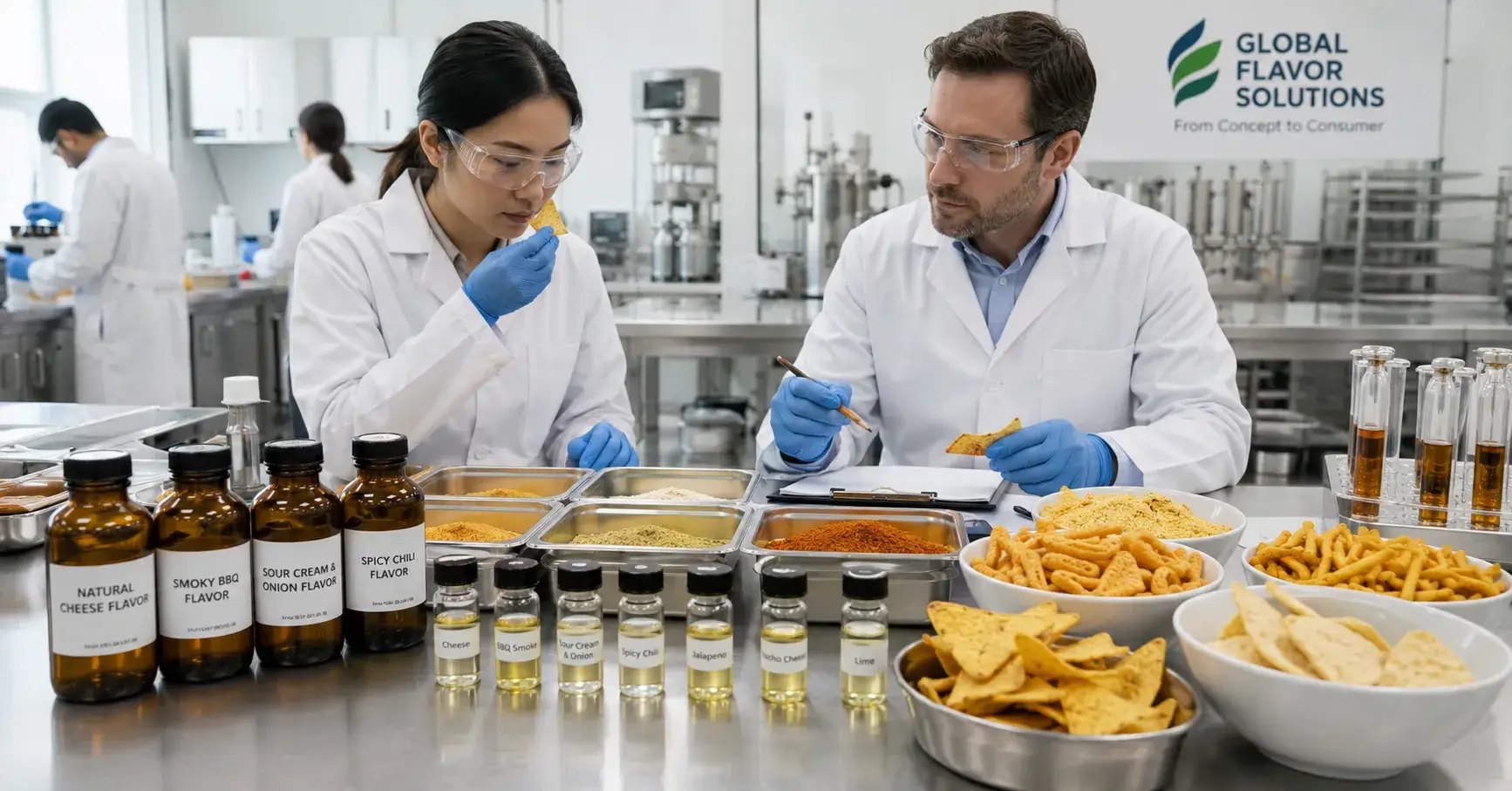 Snack flavor oil development laboratory